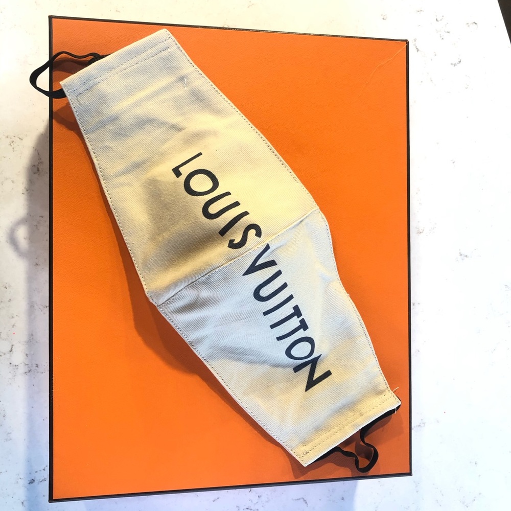 Handmade face mask with authentic LV dust bag.